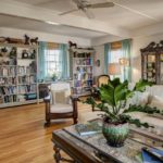 Home library with books