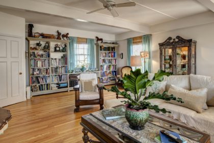 Home library with books