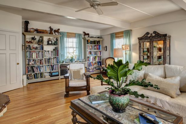 Home library with books